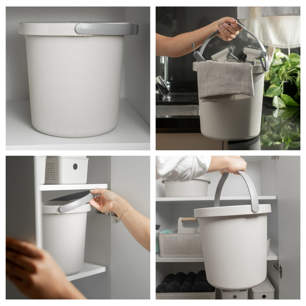 Balde Multiuso Graduado Flow Ergonômico Com Alça 8,5L Organizar Roupas Limpeza Lavanderia Ou - Cores