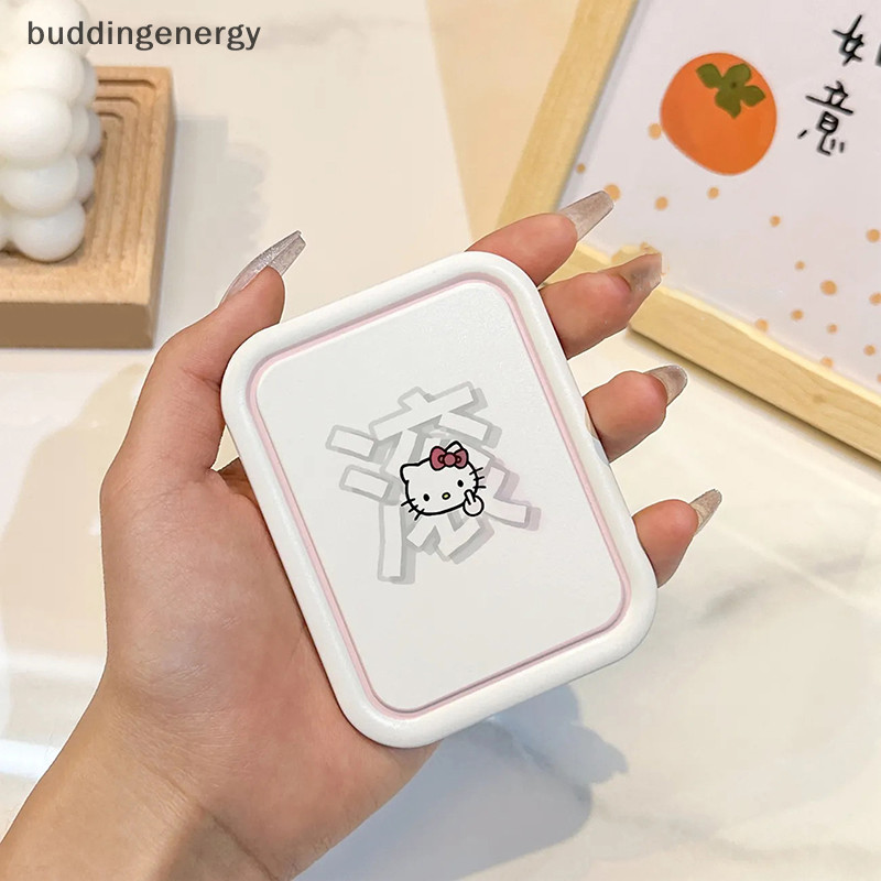 { BUDDI } Sanrio Hello Kitty Maquiagem Dobrável Rectângulo Espelho Cosmético Com Pente De Bolso Portátil Para Meninas Ao Ar Livre buddingenergy