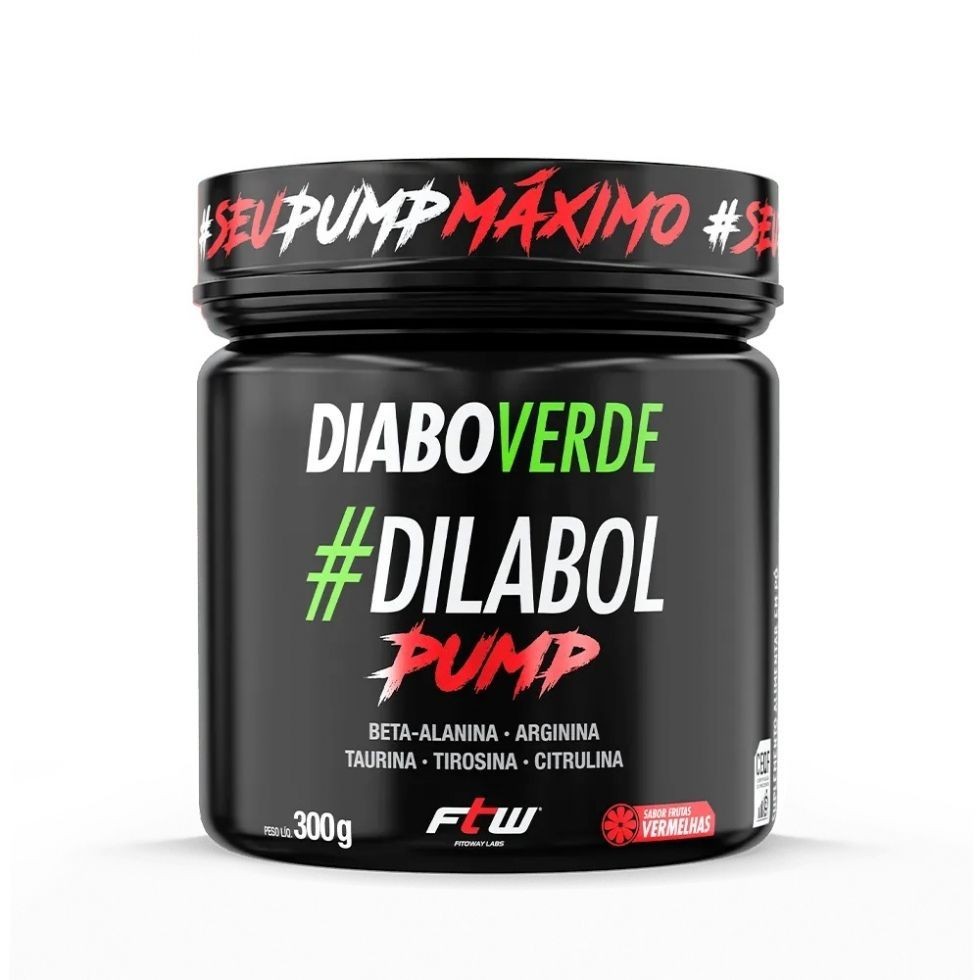 Dilabol Pump Pré Treino Diabo Verde 300g Ftw Frutas Vermelhas