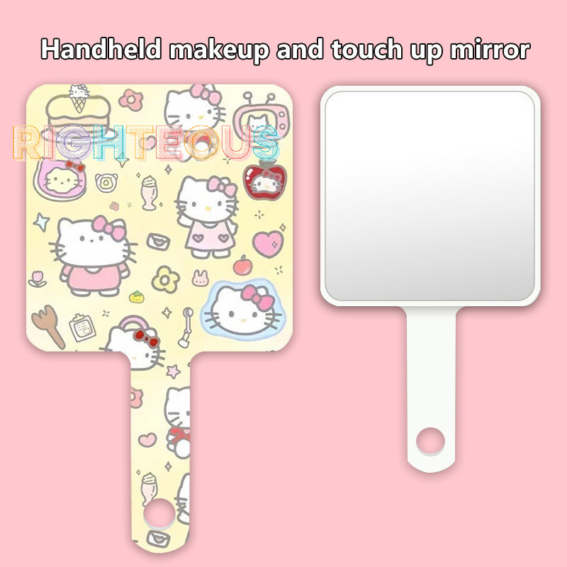 Sanrio Hello Kitty Kawaii Cartoon Portátil Direito Maquiagem Mirror Travel Clearness Ferramentas De Beleza Presentes Para Meninas Novo