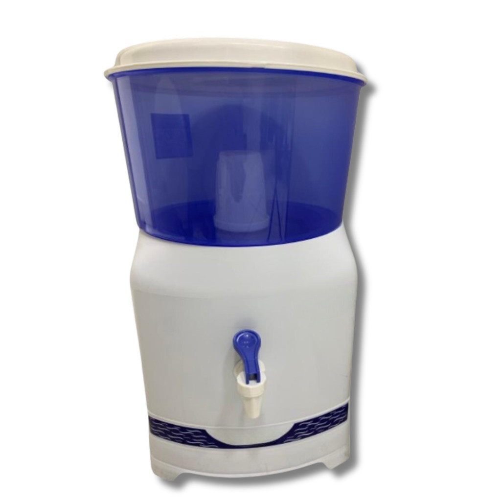 Filtro De Agua com Base Plástica Bebedouro C/ Cuba De Barro 6L Bóia e Vela Filtração Branco