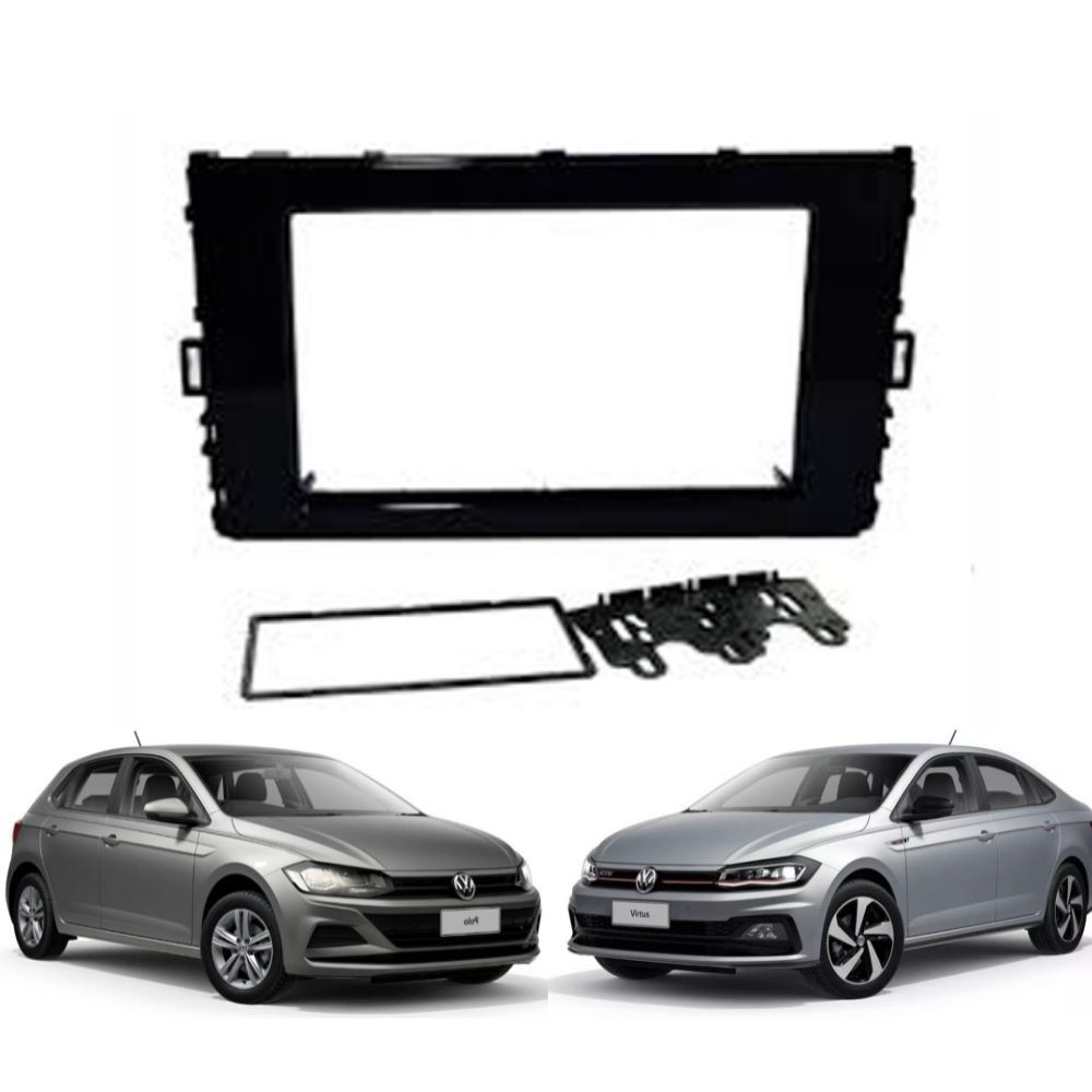 Moldura 1 e 2 Din Volkswagen Polo 2017 a 2020 Virtus e T-Cross 2017 a 2021 Black Piano Expex - EPX VW-538 em Oferta na Shopee