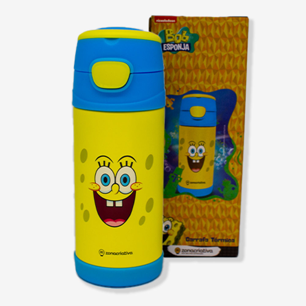 Garrafa Térmica Bob Esponja Top Handle 350ML - ZonaCriativa