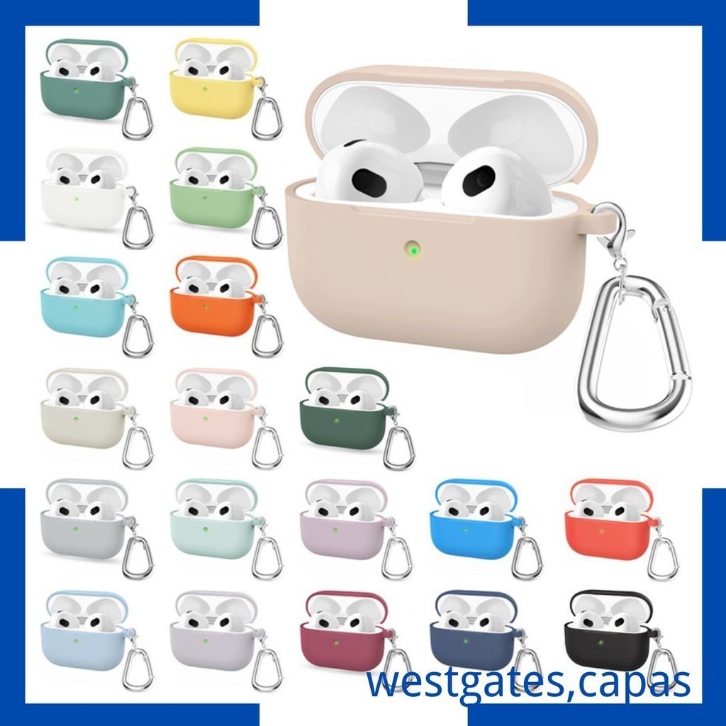 Capa Silicone protetora com gancho Compativel para Apple Fone sem fio Airpods pro / pro 1 em Oferta na Shopee