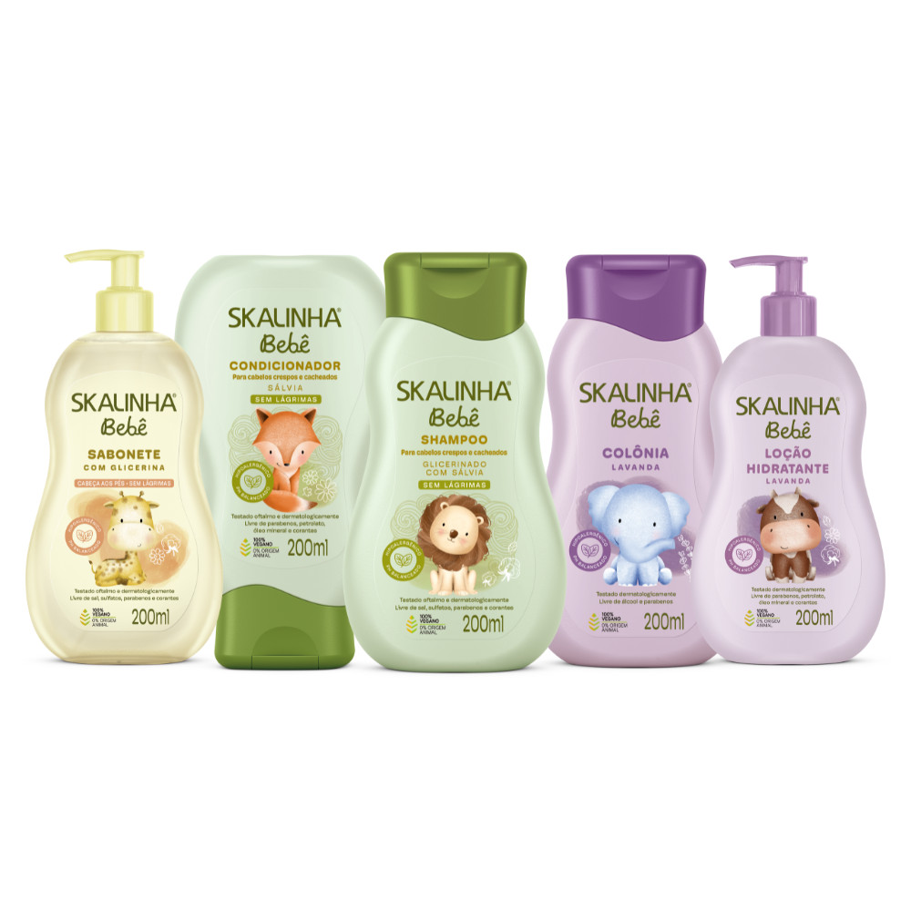 Kit Cuidado Bebê Infantil Hidratação Sálvia Lavanda Skalinha em Oferta na Shopee