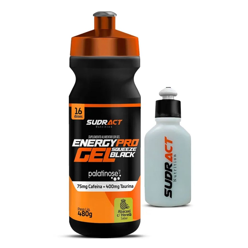 Gel Carb Energy Pro Squeeze cafeína 480g Repositor + Mini  Squeeze