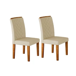 Cadeira Sala de Jantar Jade Kit 2 Un Imbuia - Veludo Creme - Rufato