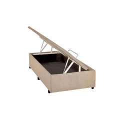 Cama Box Baú Solteiro Universal Suede Clean (88x188x35) - Costa Rica