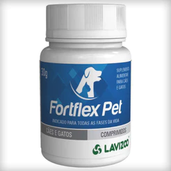 Fortflex Pet Comprimidos Lavizoo Suplemento Alimentar para Cães e Gatos - 30 g