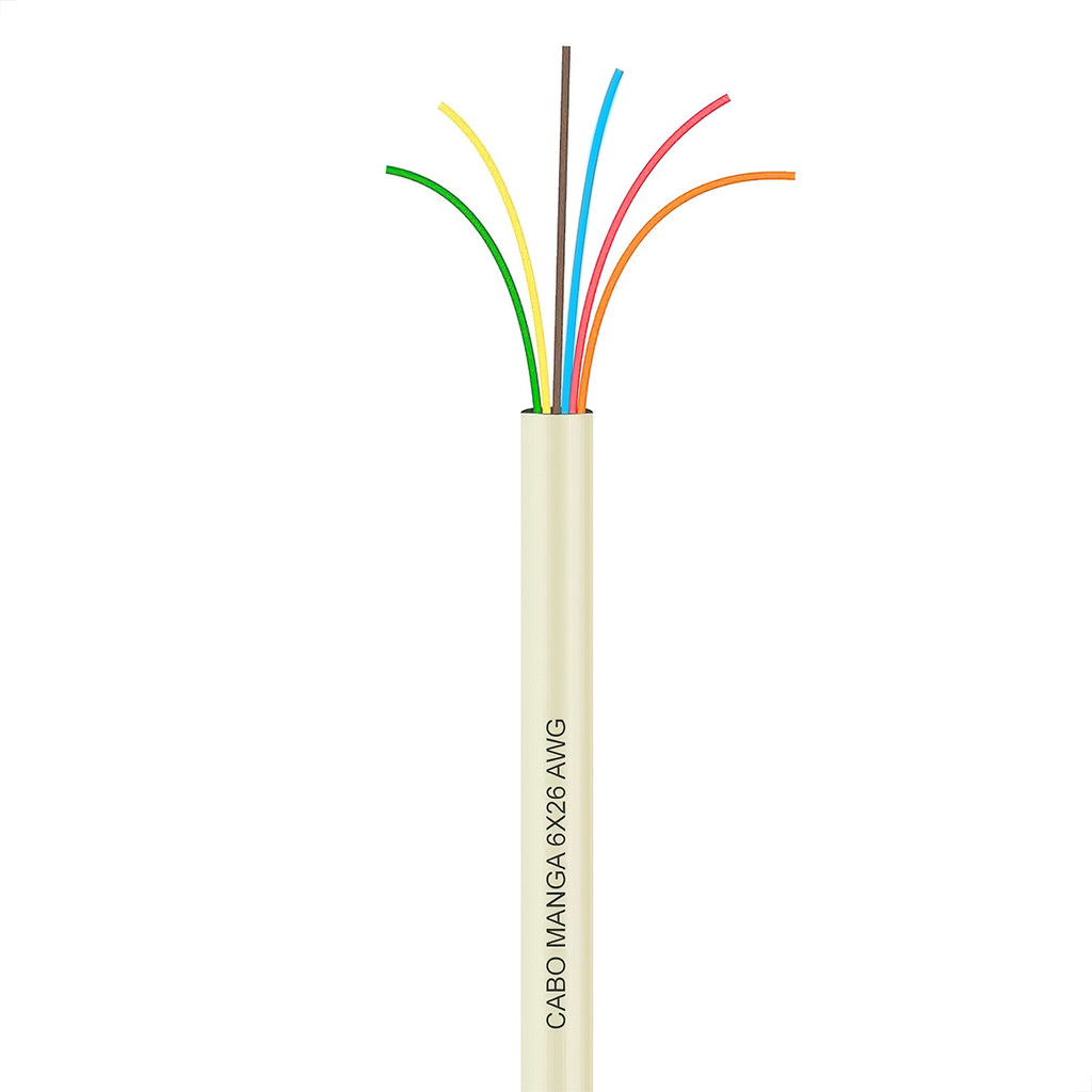 Cabo Manga 6X26 AWG - sem Blindagem
 Bege - 40 Metros