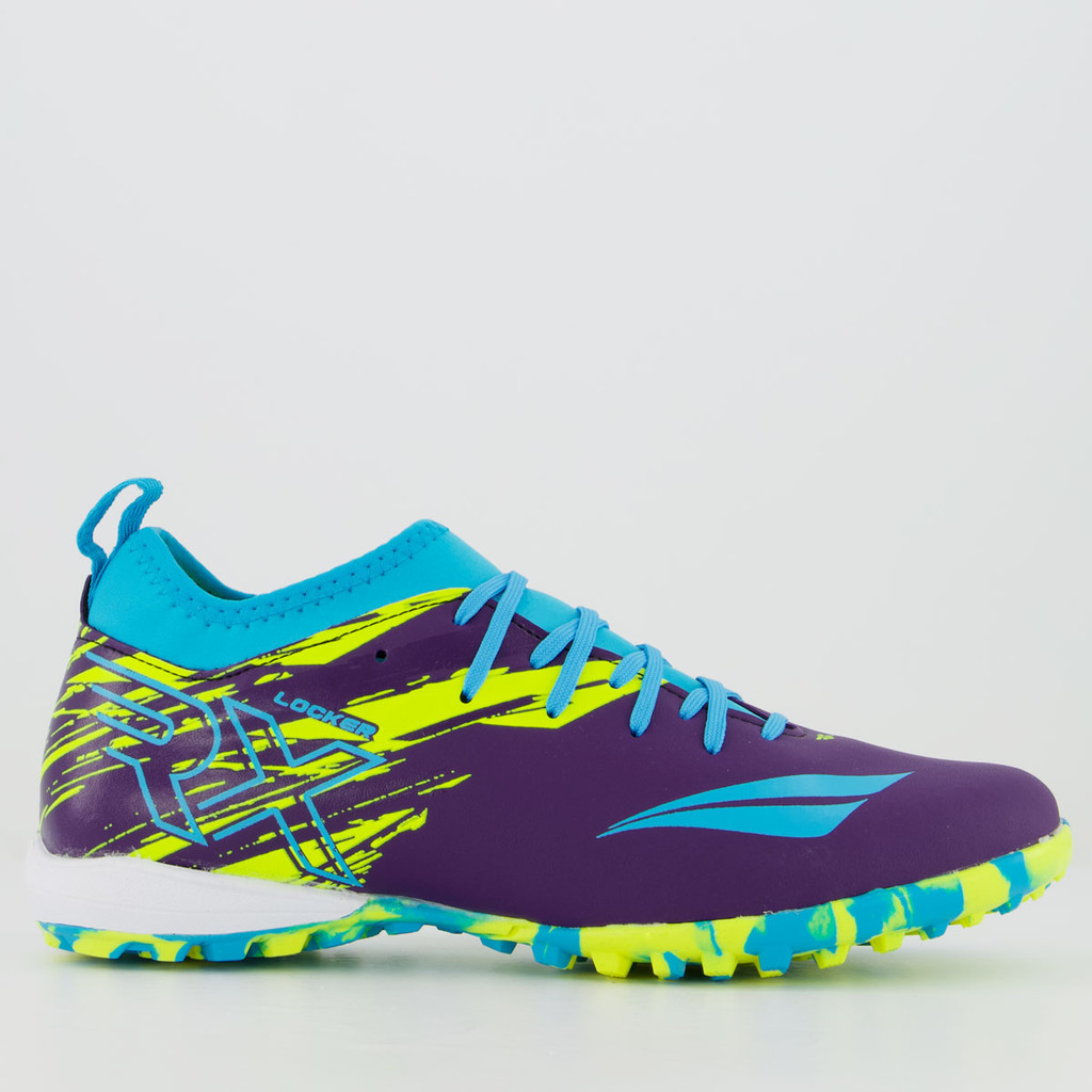 Chuteira Penalty RX Locker Y-4 Society Roxa e Verde - Sports & Outdoors