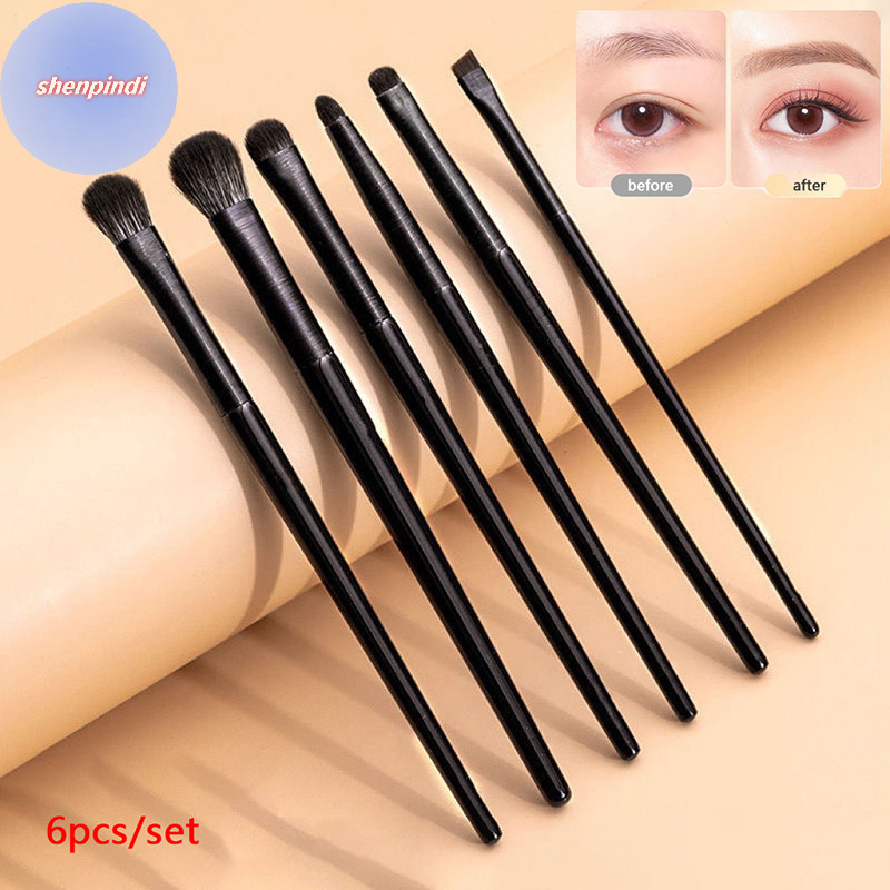 PINDI 6PCS Conjunto De Escovas De Maquiagem Para Os Olhos Profissional Sombra Eyeliner Eyebrow Brush Women Facial Beauty Cosmetic Tool BR