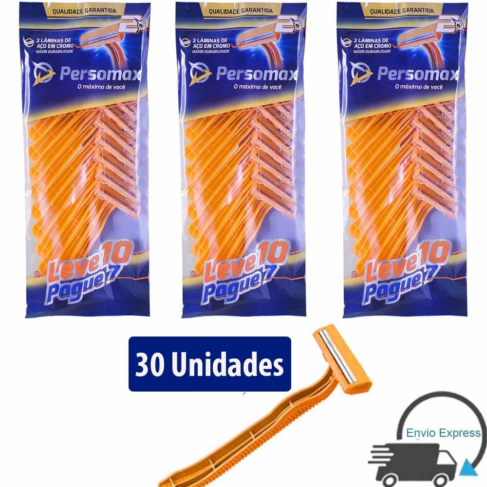 Aparelho De Barbear Amarelo, Kit com 30 Unidades Descartável Depilação, lamina ou gilete ou barbeador