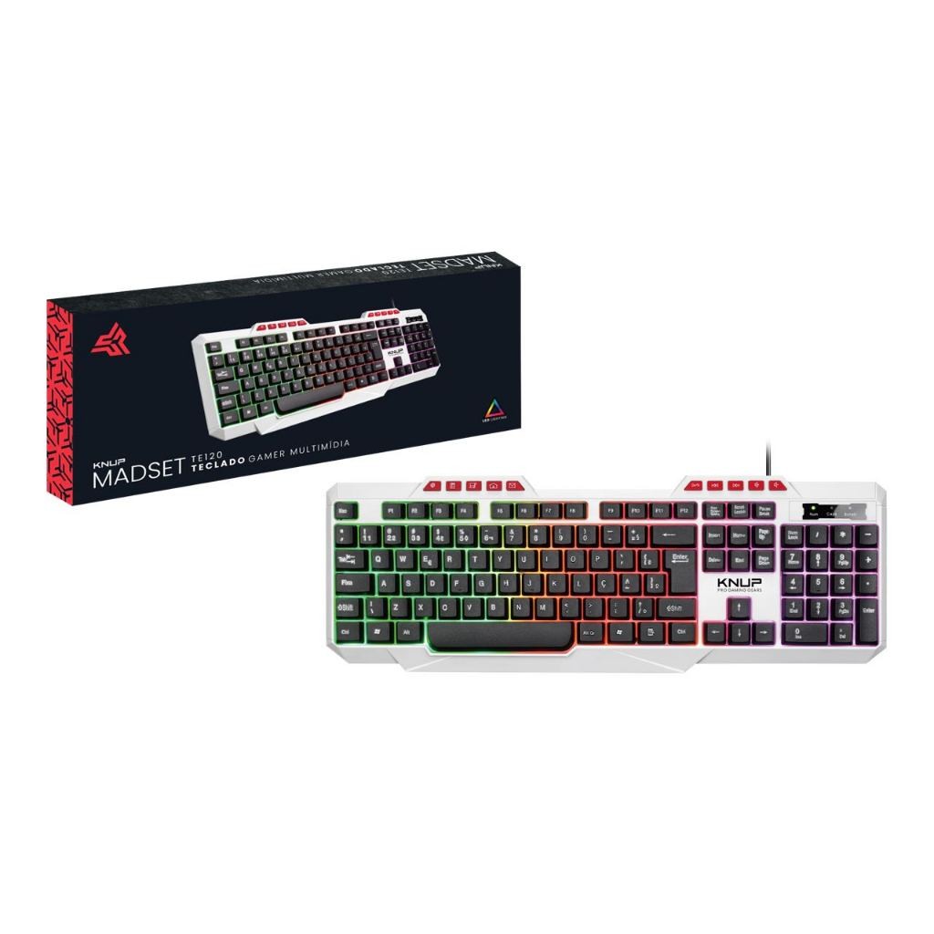 Teclado Gamer Knup Kp-te120 Rgb Abnt2 Cor De Teclado Branco Idioma Português Brasil em Oferta na Shopee