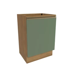 Balcão Celeste Kappesberg 100% MDF 1 Porta Nogueira/Verde 60cm