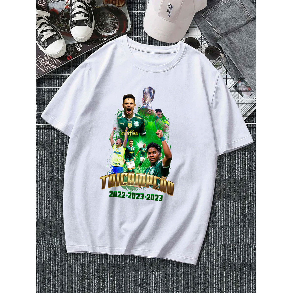 Camisa Camiseta Estampa Time Futebol Tricampeão Paulista Blusa Avulsa T-shirt Tecido Algodão
