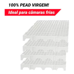 Kit 10 Estrados 50x25x2,5cm Paletes / Pallets / Pisos E Estrados Em Plástico Resistente Cor Branco