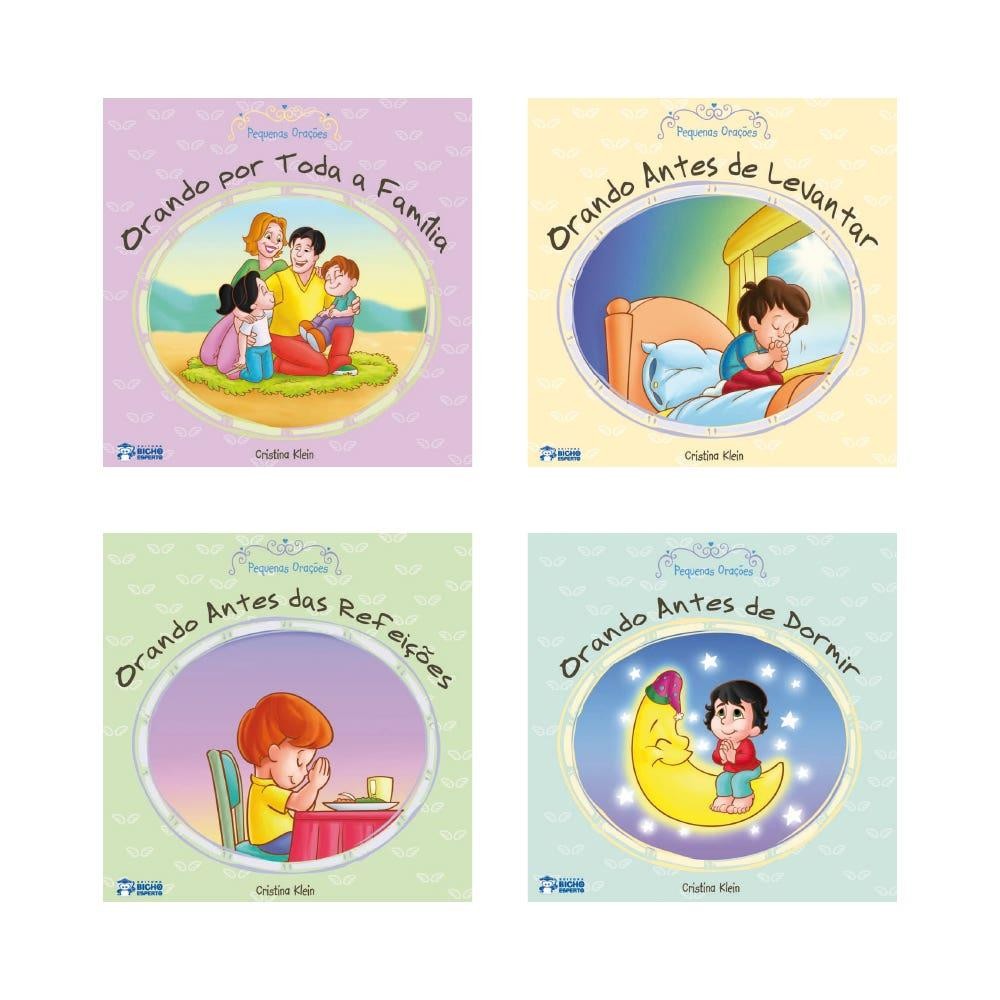 LIVRINHOS DE ORAÇÕES DOS PEQUENINOS – 4 LIVROS COM LINDAS ORAÇÕES em Oferta na Shopee