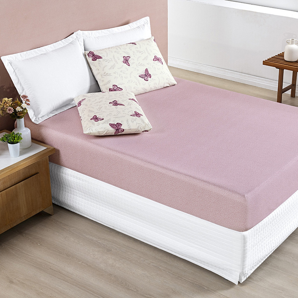 Jogo de Cama 3 Peças 200 Fios Percal Lençol Com Elástico Estampado Solteiro/Casal/Queen/King Avere em Oferta na Shopee