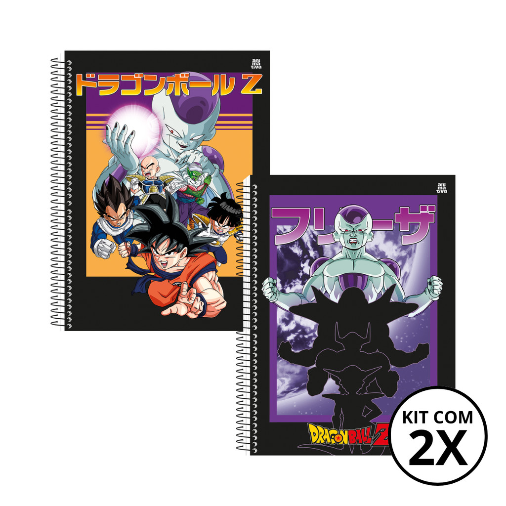 Kit Com 02 Caderno 1 Matérias Universitário Dragon Ball 80 Folhas Dragon e Freeza - Animativa em Oferta na Shopee