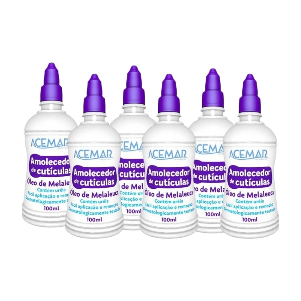 Kit Amolecedor Cutícula Acemar Óleo De Melaleuca 100ml (6 unidades)