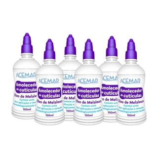 Kit Amolecedor Cutícula Acemar Óleo De Melaleuca 100ml (6 unidades) em Oferta na Shopee