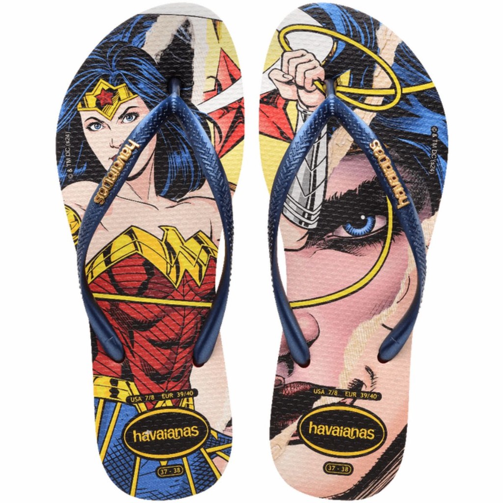 Chinelo Feminino Havaianas Slim Mulher Maravilha Wonder Women - ORIGINAL