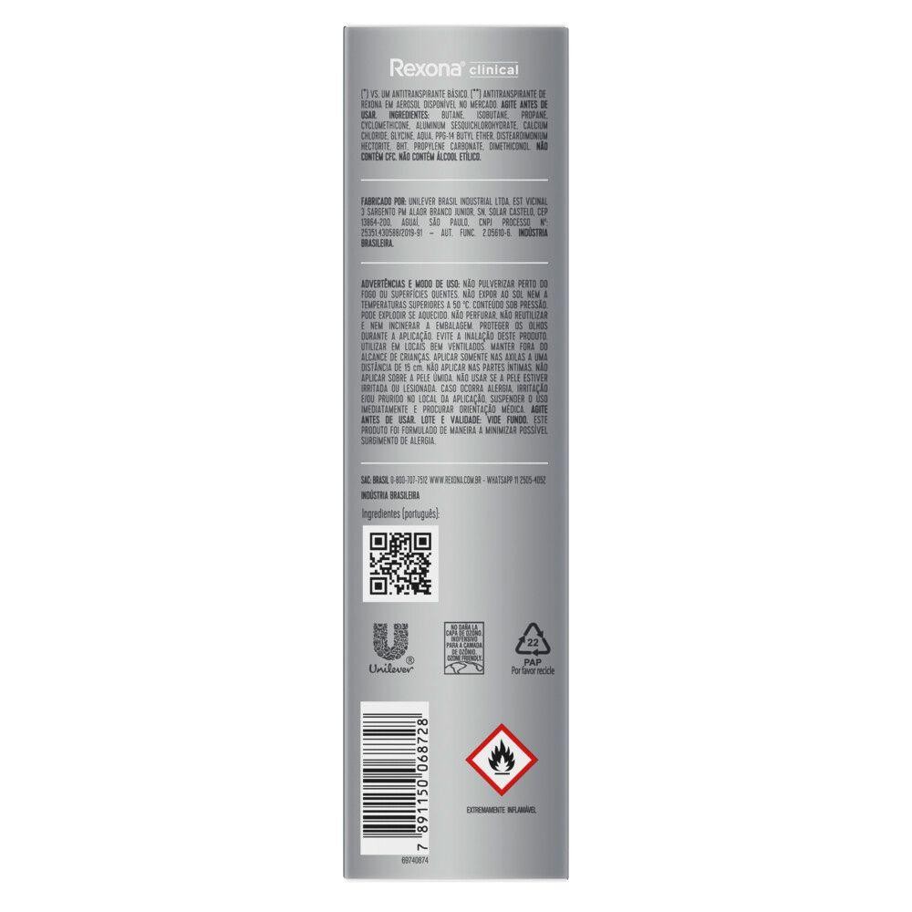 Kit 3 Desodorantes Antitranspirante Rexona Clinical sem Perfume 150ml — imagem 2 de 2