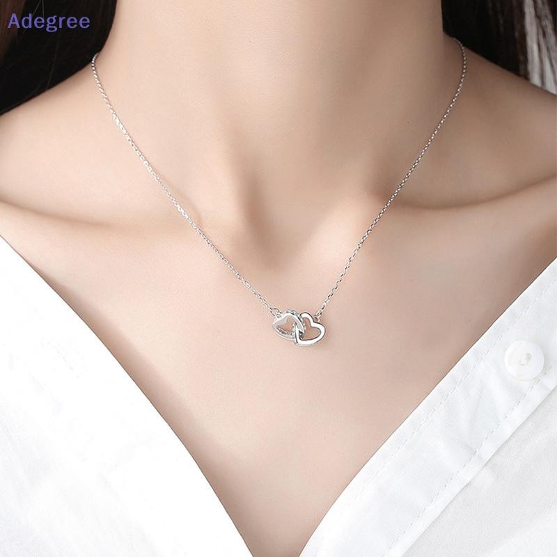 Adegree 5 Pçs/Set Conjuntos De Jóias Em Forma De Coração De Anel Brincos Colar Para Mulheres Elegância Strass Duplo Novo — imagem 2 de 2
