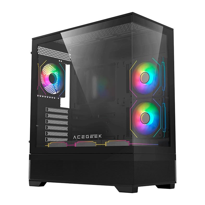 Gabinete Gamer Acegeek Cruiser L460, Mid-Tower, Lateral de Vidro, Preto, AG-CRUISER-L460-BK em Oferta na Shopee