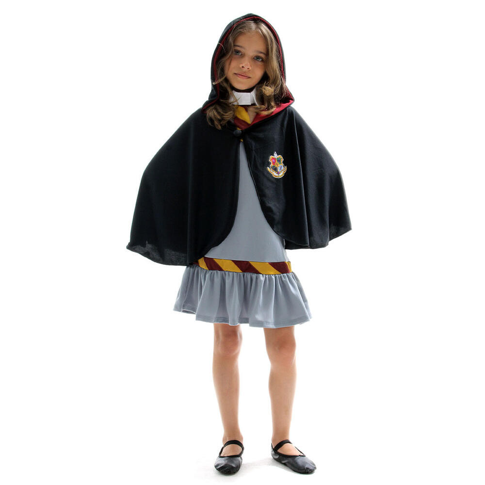 Fantasia Vestido Com Capa  Feiticeira Infantil  Escola De Magia em Oferta na Shopee