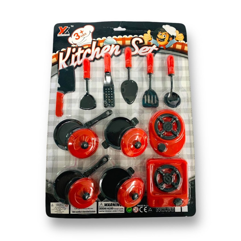 Brinquedo Kit Cozinha Kitchen Vermelho 16 Peças - Vencedor