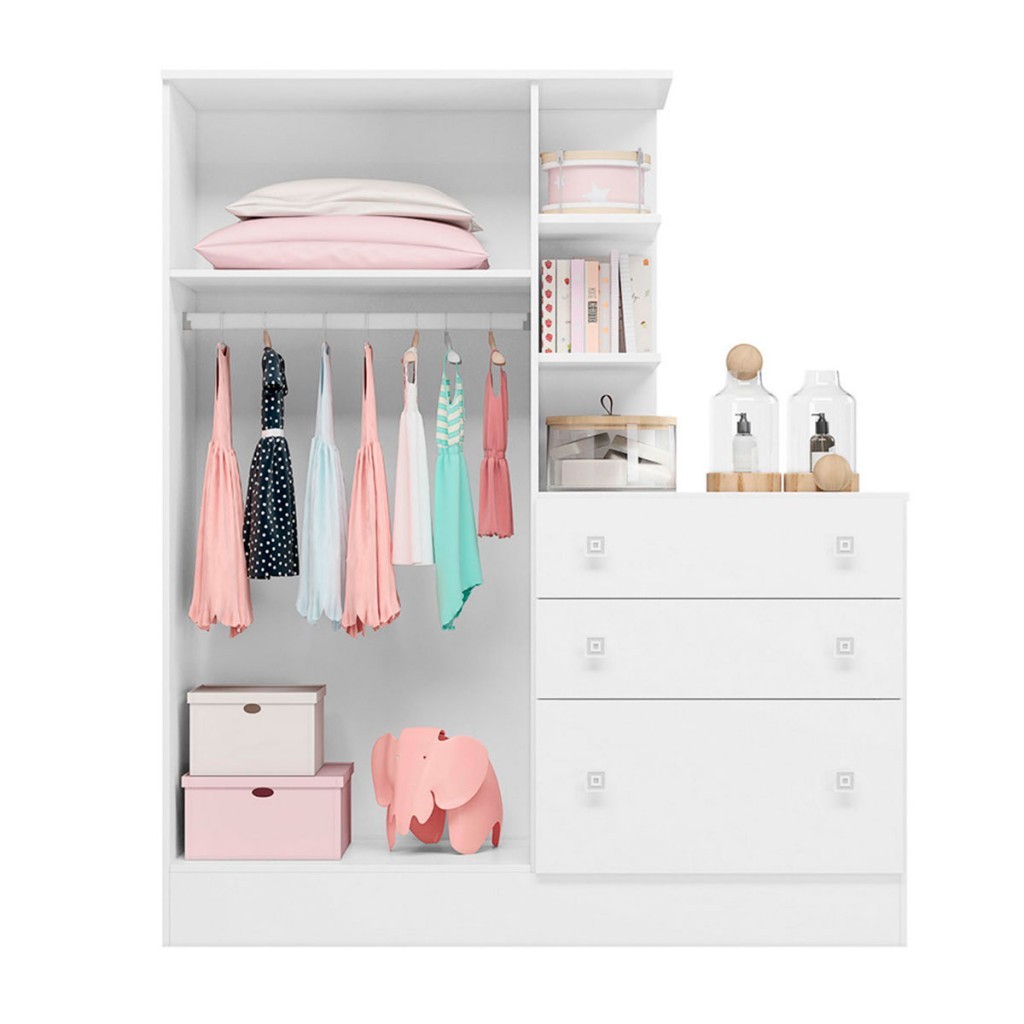 Detalhes do Quarto Infantil Completo Lua 2 Portas 3 Gavetas