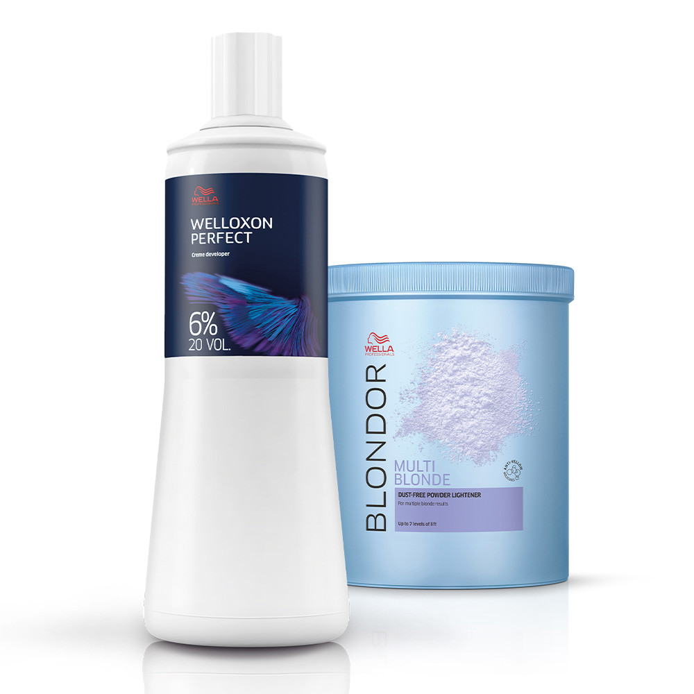 Kit Wella Blondor Pó Descolorante e Oxidante 6% 20V (2 produtos) em Oferta na Shopee