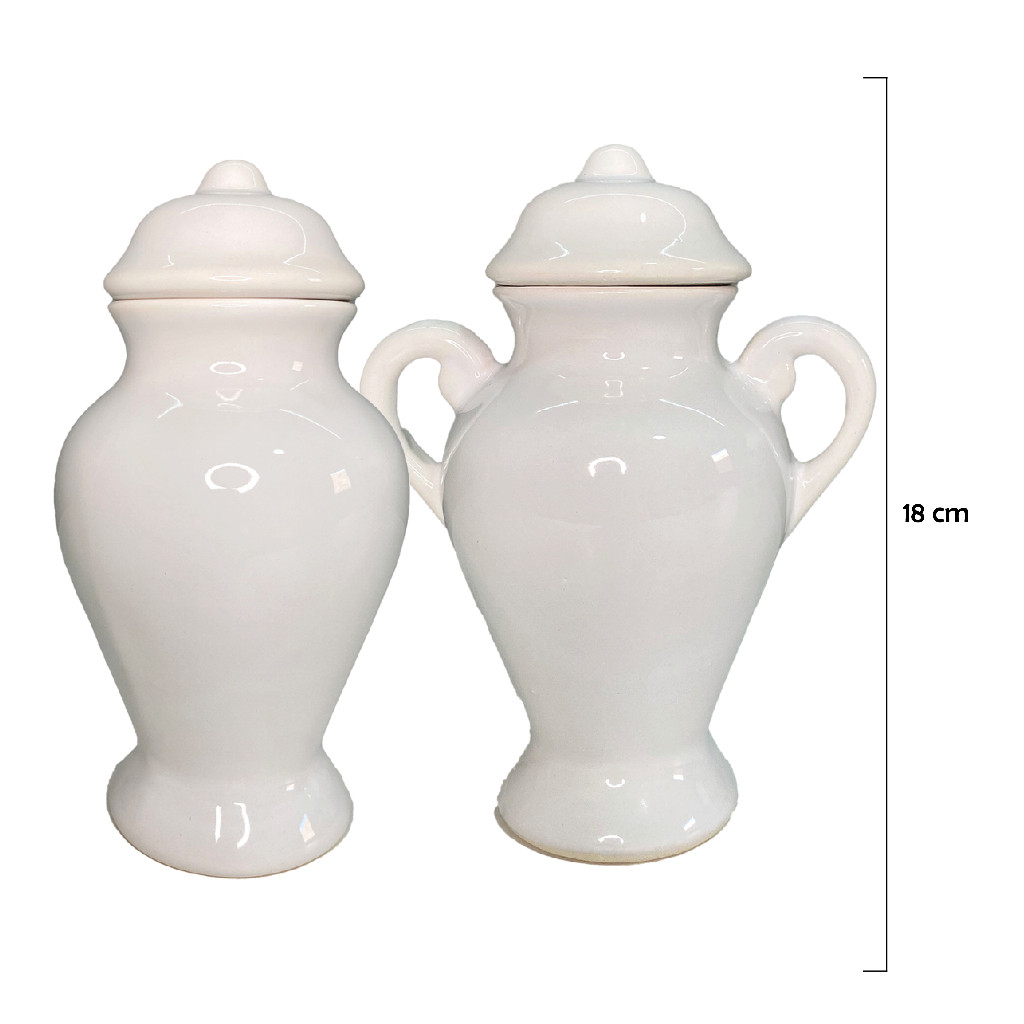 Kit Quartinha Branca Cerâmica 18x9 cm (Com Asa/Sem Asa) - Umbanda Candomble (MÉDIA) em Oferta na Shopee