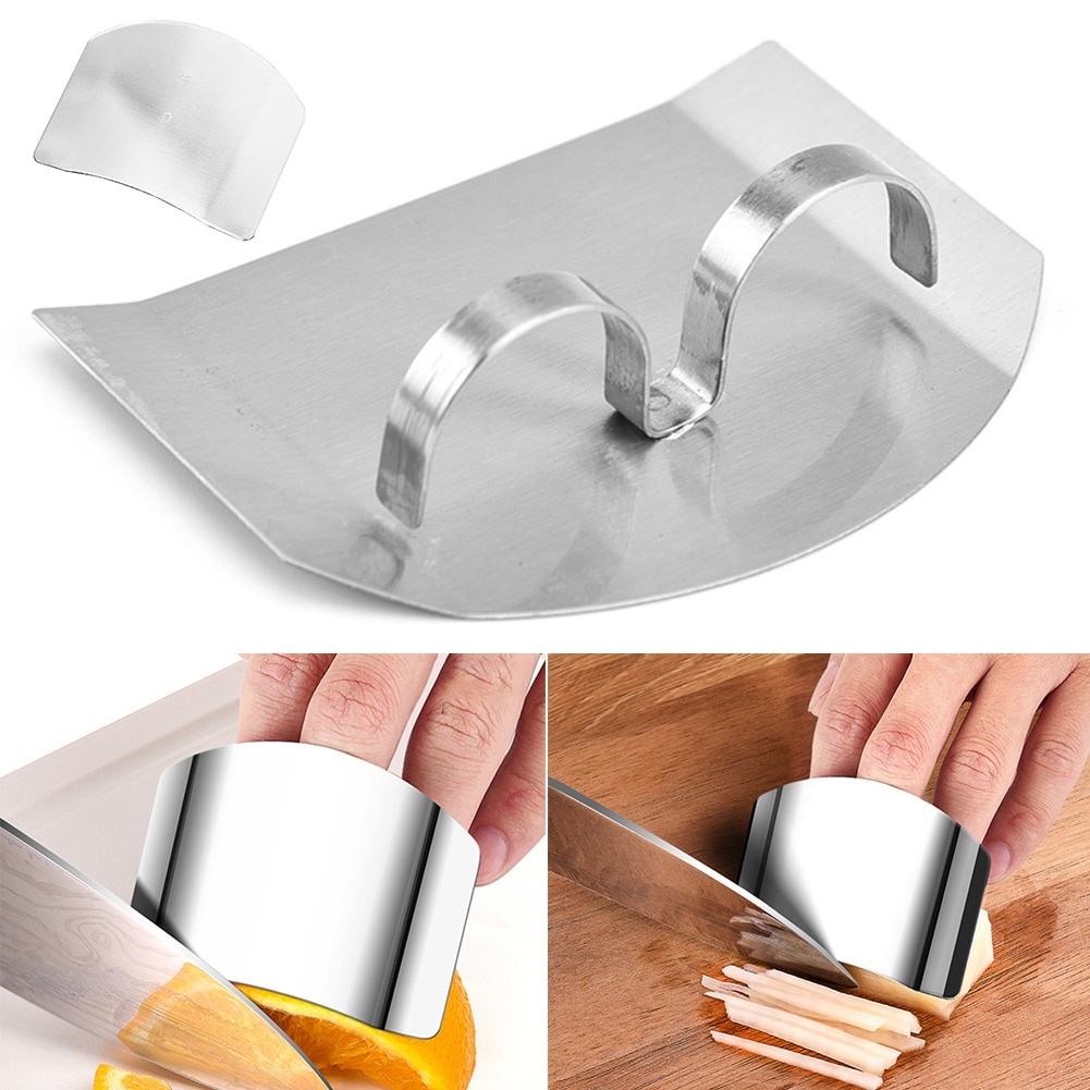 Protetor dedo Inox Para Fatiar Legumes Carnes Ferramenta Segurança Cozinha Contra Cortes Facas