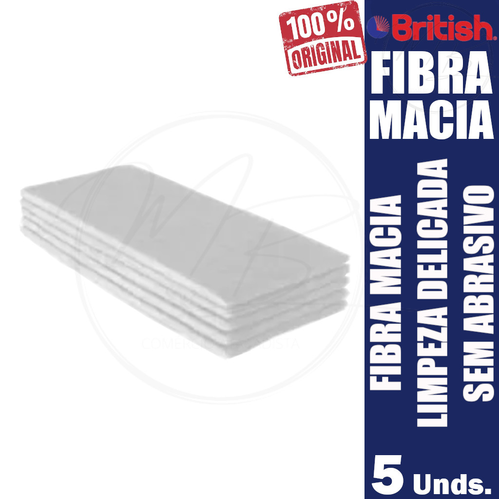 Kit 5 Fibra Macia Branca Sem Riscos Limpeza Vidros, Cristais, Inox, Formicas