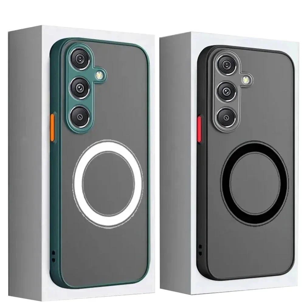 Capa Magnética À Prova De Choque Para Samsung A55 A54 A15 A35 5G A34 A14 A24 A53 A13 A33 A73 A52 A13 A32 Magsafe Fosco D