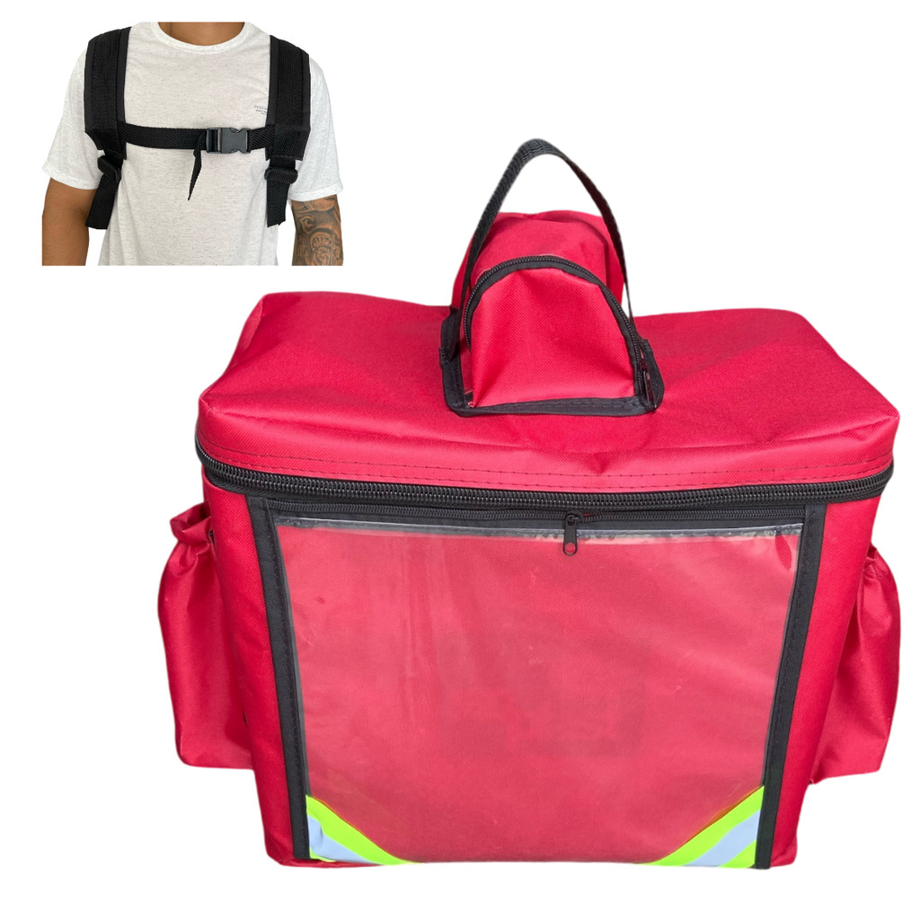 Bag 17 Litros Delivery Motoboy Entrega Mochila Vermelha Térmica