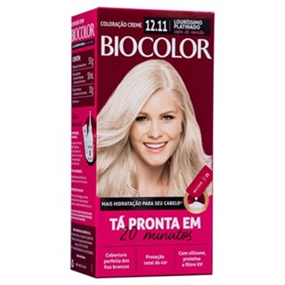 Tintura de Cabelo Biocolor Louríssimo Platinado 12.11 em Oferta na Shopee
