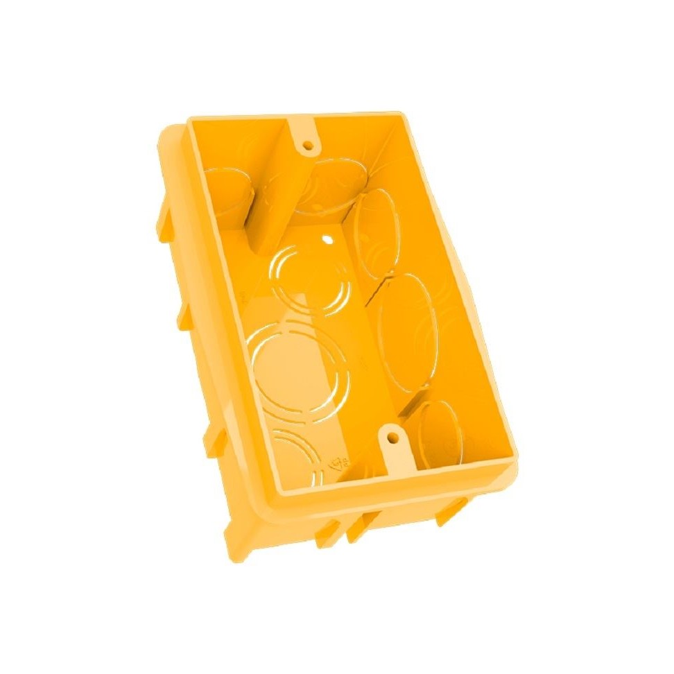 Caixa de luz Embutir Plástica Durin - 4x2 - Amarela