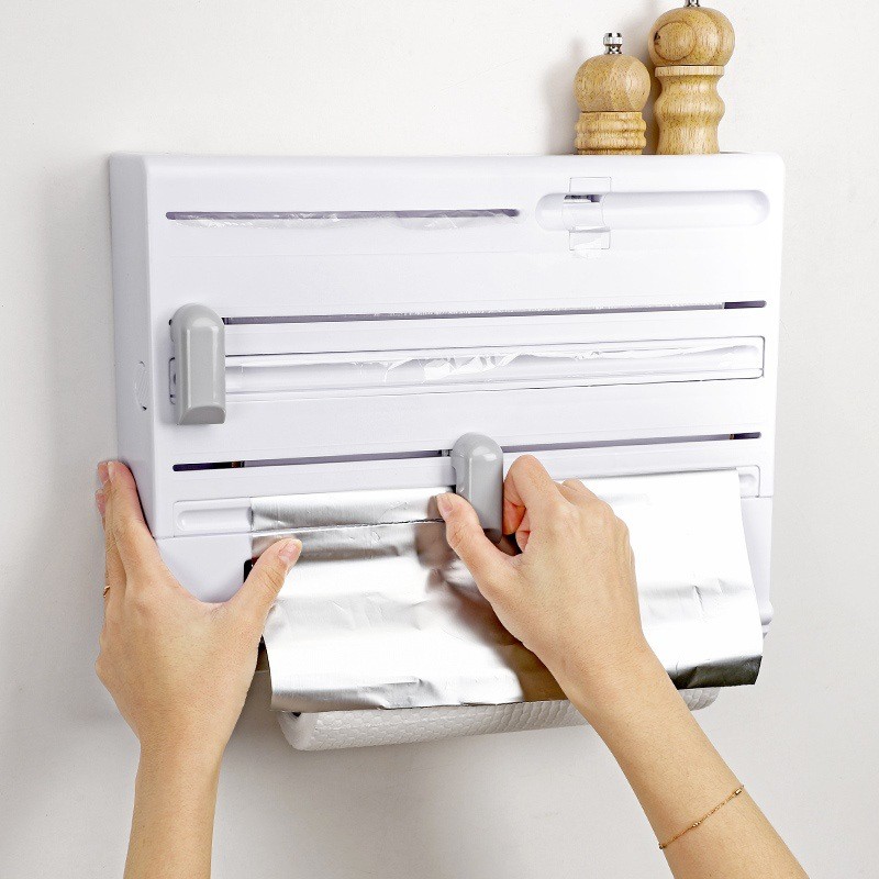 Suporte de Cozinha 6 em 1 para Papel Filme, Alumínio, Toalha e Condimentos em Oferta na Shopee