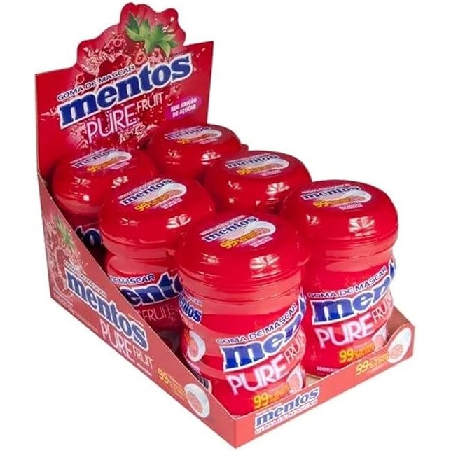 Chiclete Pure Fresh Morango Vermelho Pote Mentos 56g — imagem 2 de 2