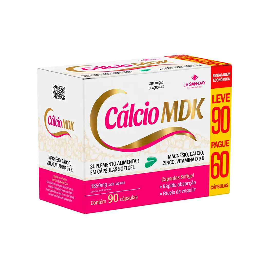 Suplemento Alimentar Calcio MDK - 90 Caps - La San-Day em Oferta na Shopee