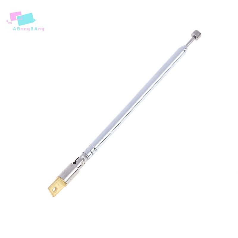 Abongbanghn 1Pc 37cm 5 Seção Telescópica De Aço Inoxidável AM FM Rádio Antena Universal