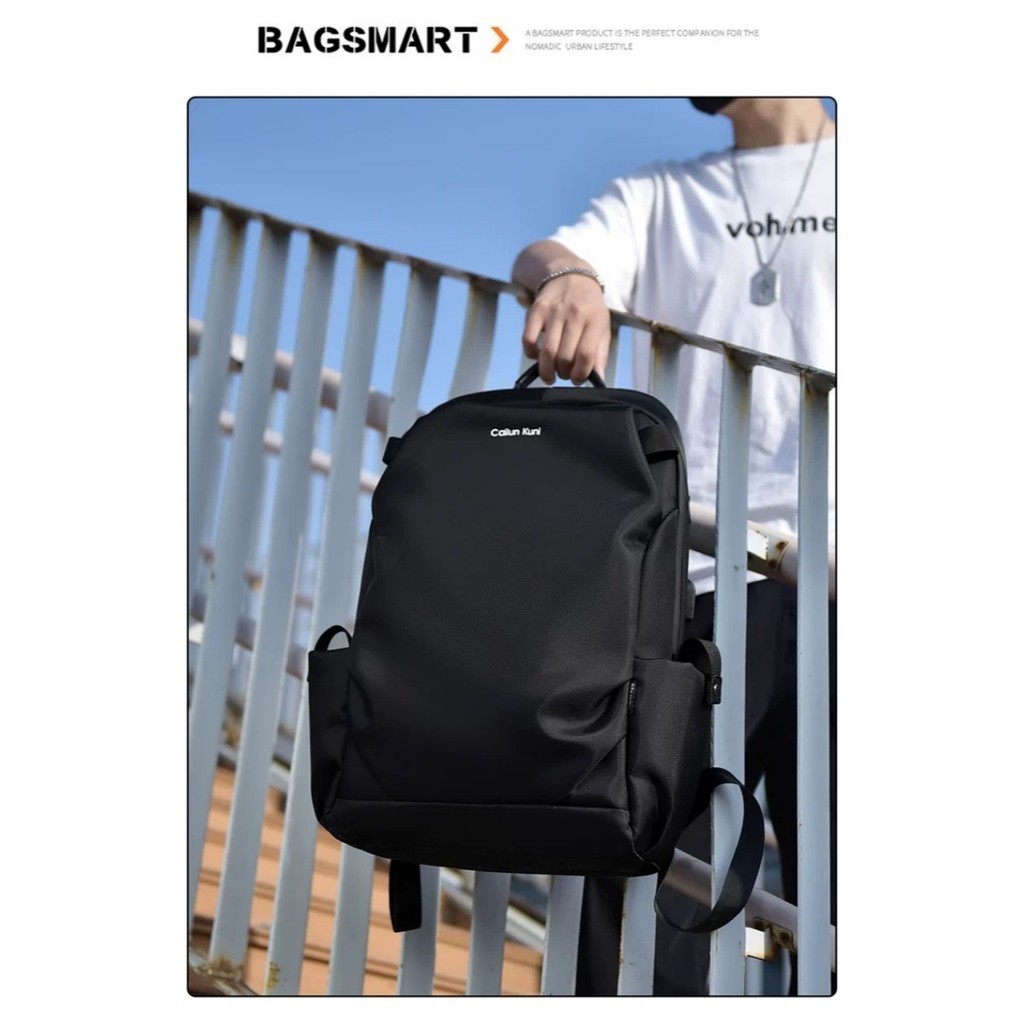 Mochila Masculina Porta USB, Entrada Fone, Grande Capacidade, Notebook Impermeável Viagem Trabalho