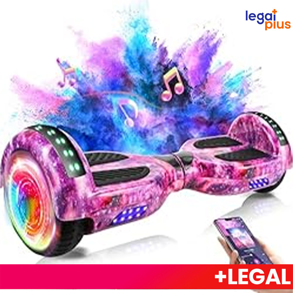 Hoverboard Infantil 6.5" - Skate Elétrico com LED Bluetooth e Bateria Potente para Crianças Seguras