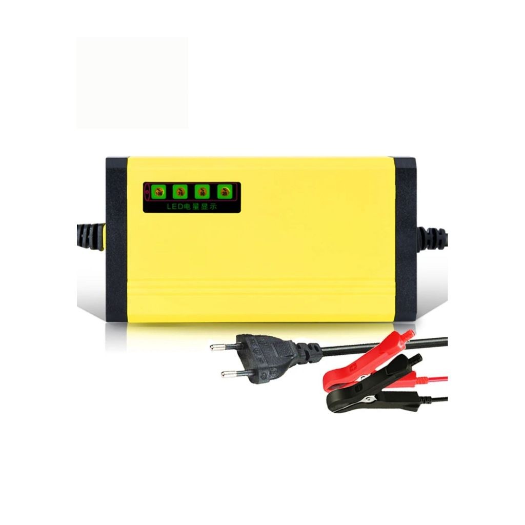Carregador bateria de carro 12v automotivo moto inteligente portátil carga lenta display digital