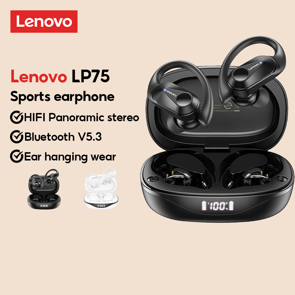Lenovo LP75 Fones De Ouvido Bluetooth De Alta Qualidade TWS Fidelidade Estéreo IPX5 À Prova Dwaterproof Água Cancelament