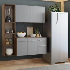 Armário De Cozinha Compacta 120cm Madesa Rustic